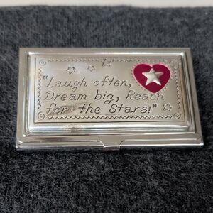 Brighton Silver and Red Inspirational Card Holder W Mirror Chic